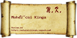 Mohácsi Kinga névjegykártya